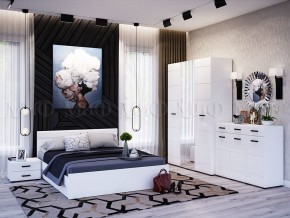 НЭНСИ NEW Кровать 1,6 м с ПМ (Белый глянец холодный/Белый) в Губкинском - gubkinskiy.mebel-74.com | фото